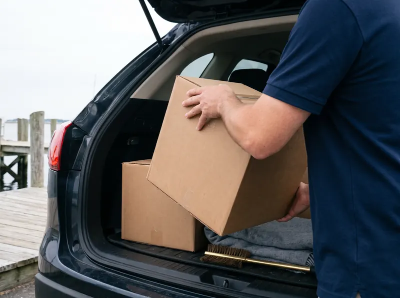 A large store pickup loaded into an SUV